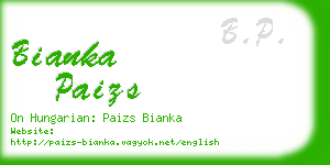 bianka paizs business card